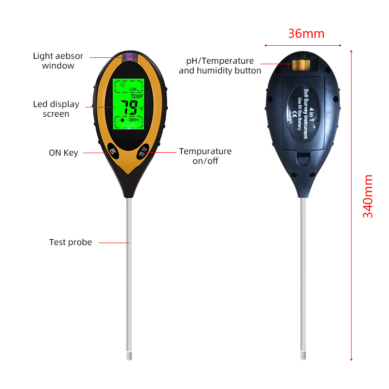 Medidor de pH do Solo 4 em 1:  - Soil Test Digital avaliação e preço