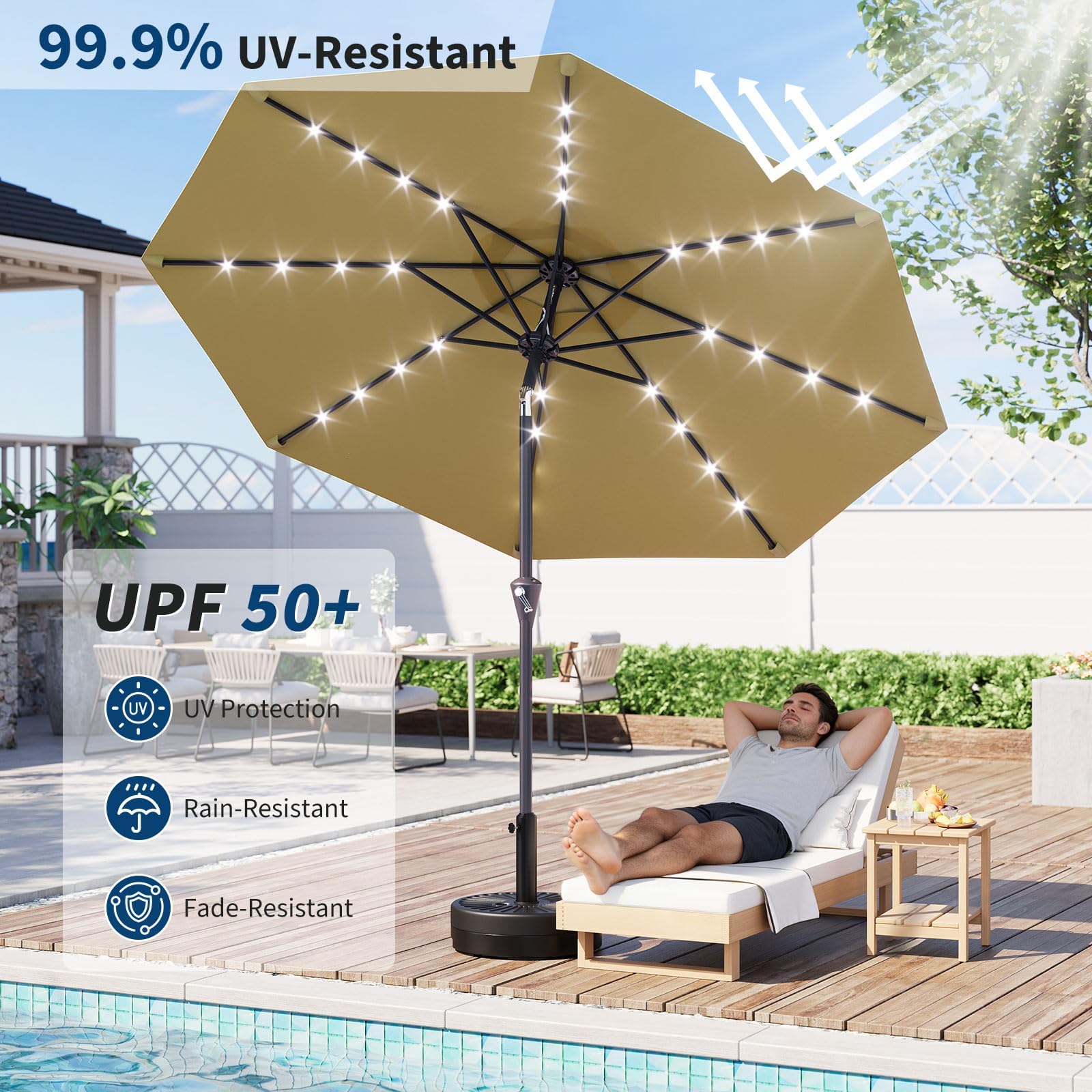Guarda-sol de 10 pés com energ - Smart Garden Umbrella avaliação e preço
